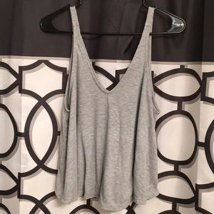 Grey crop tank top